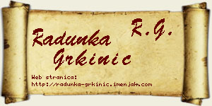 Radunka Grkinić vizit kartica